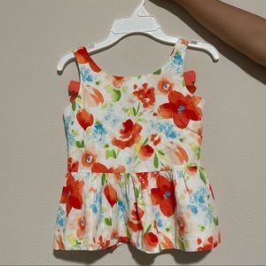 Peplum Flower Top with Bows and Open Back